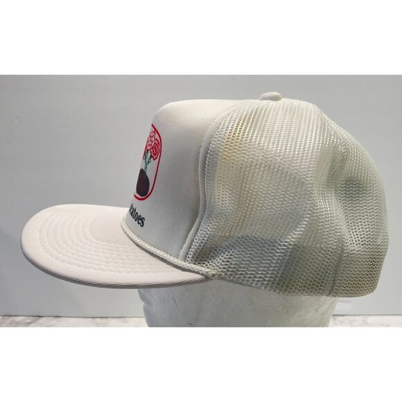 Vintage Carnation Snapback Trucker Hat  Farm Processed Potatoes White 80s - Picture 6 of 10